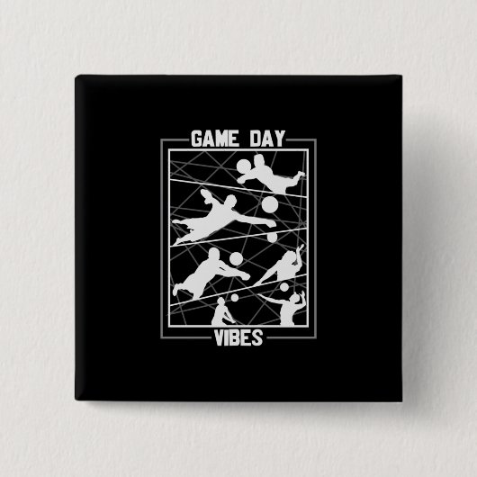 Volleyball-Spieler | Game Day Vibes Button (Vorderseite)