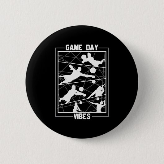 Volleyball-Spieler | Game Day Vibes Button (Vorderseite)