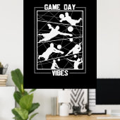 Volleyball-Spieler | Game Day Vibes Poster (Heimbüro)