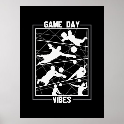 Volleyball-Spieler | Game Day Vibes Poster (Vorne)