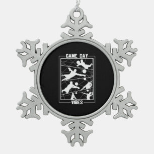Volleyball-Spieler   Game Day Vibes Schneeflocken Zinn-Ornament