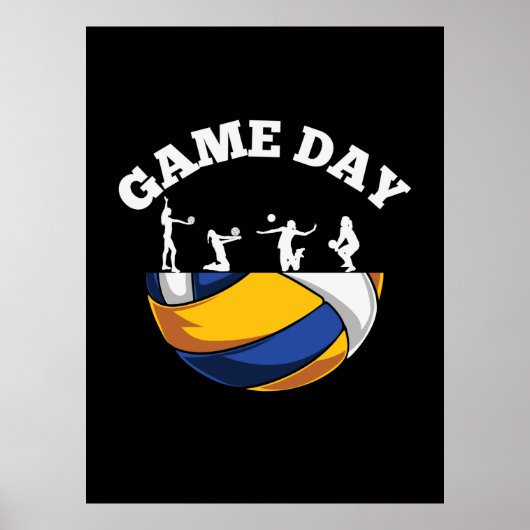 Volleyball-Spieler | Game Day Volleyball Poster (Vorne)