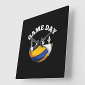 Volleyball-Spieler | Game Day Volleyball Quadratische Wanduhr (Winkel)