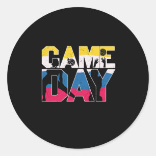 Volleyball-Spieler Game Day Volleyball Runder Aufkleber