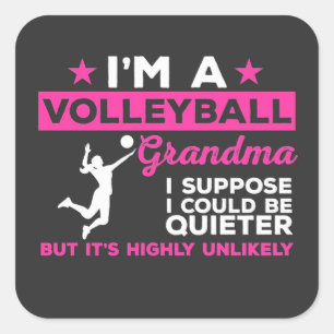 Volleyball-Spieler-Geschenk  Funny Volleyball Oma Quadratischer Aufkleber