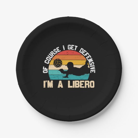 Volleyball-Spieler | Ich bin ein Libero Pappteller (Vorderseite)