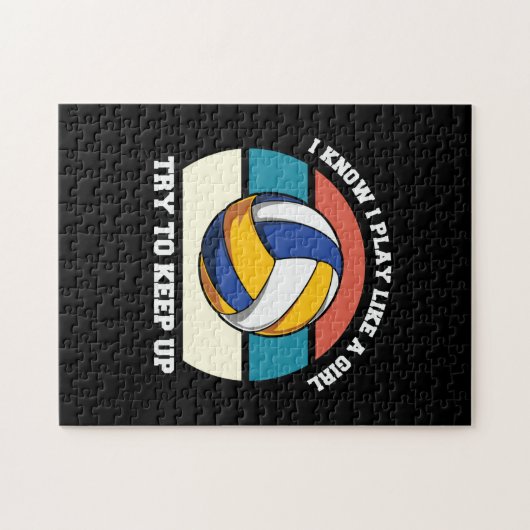 Volleyball-Spieler | Ich weiß, dass ich wie ein Mä Puzzle (Horizontal)