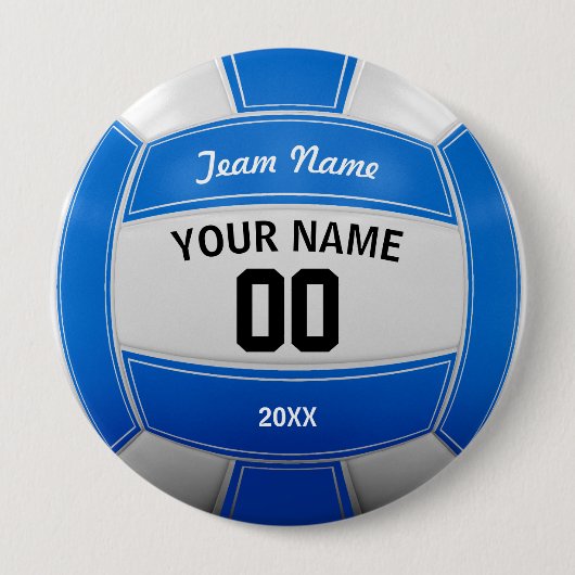 Volleyball Spieler Jahr Team Blue Button (Vorderseite)
