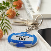 Volleyball Spieler Jahr Team Blue Schlüsselanhänger (Seite)
