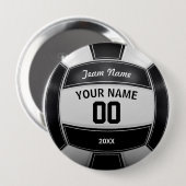 Volleyball Spieler Jahr Team Schwarz und Weiß Button (Vorne & Hinten)
