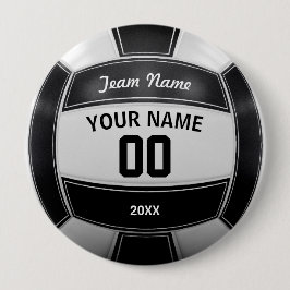 Volleyball Spieler Jahr Team Schwarz und Weiß Button