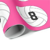 Volleyball Spieler - Jersey Number & Team Color Sp Geschenkpapier (Rolleneckpunkt)