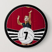 Volleyball-Spieler - Kundenspezifische Foto- und J Button (Vorderseite)