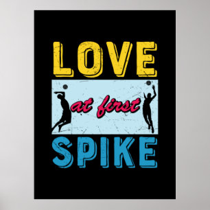 Volleyball-Spieler   Liebe beim ersten Ansturm Poster