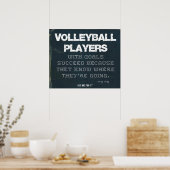 Volleyball Spieler mit Zielen erfolgreich im Denim Poster (Küche)