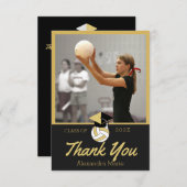 Volleyball-Spieler Moderne Foto Abschluss-Klasse Dankeskarte (Vorne/Hinten)