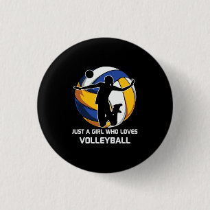 Volleyball-Spieler nur ein Mädchen, das Volleyball Button