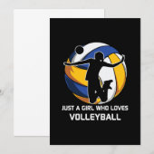 Volleyball-Spieler nur ein Mädchen, das Volleyball Einladung (Vorne/Hinten)