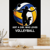Volleyball-Spieler nur ein Mädchen, das Volleyball Poster (Küche)