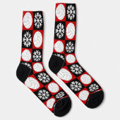 Volleyball Spieler Rot und Schwarzes Weihnachtsmus Socken (Rechts)