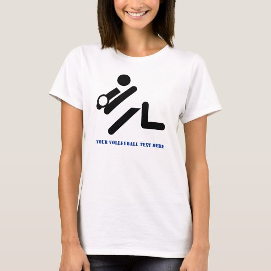 Volleyball-Spieler schwarz, blau T-Shirt (Vorderseite)