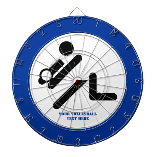 Volleyball-Spieler schwarz, weiß, blau Ikone benut Dartscheibe (vorne)