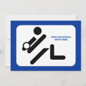 Volleyball-Spieler schwarz, weiß, blau Ikone benut Einladung (Vorderseite)