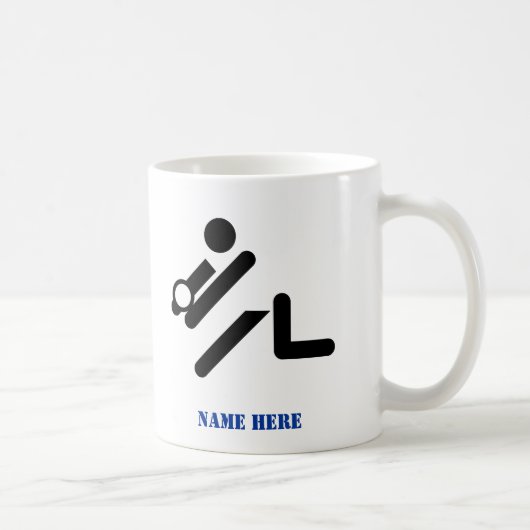 Volleyball-Spieler schwarz, weiß, blau Ikone benut Kaffeetasse (Rechts)