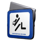 Volleyball-Spieler schwarz, weiß, blau Ikone benut Laptopschutzhülle (Vorderseite Links)