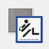 Volleyball-Spieler schwarz, weiß, blau Ikone benut Magnet (Vorderseite/Rückseite)