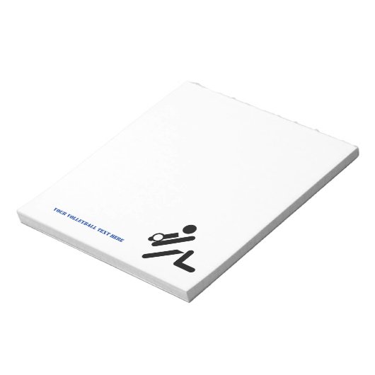 Volleyball-Spieler schwarz, weiß, blau Ikone benut Notizblock (Rotiert)