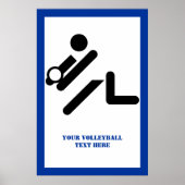 Volleyball-Spieler schwarz, weiß, blau Ikone benut Poster (Vorne)