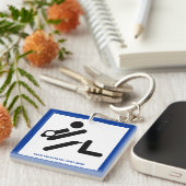 Volleyball-Spieler schwarz, weiß, blau Ikone benut Schlüsselanhänger (Vorderseite rechts)