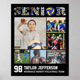 Volleyball Spieler Senior Sports Team FotoCollage Poster