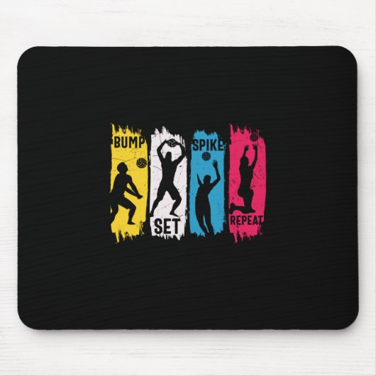 Volleyball-Spieler | Set Spike Wiederholung Mousepad (Vorne)