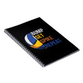 Volleyball-Spieler | Set Spike Wiederholung Notizblock (Rechte Seite)