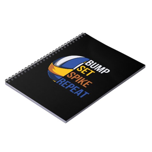 Volleyball-Spieler | Set Spike Wiederholung Notizblock (Linke Seite)