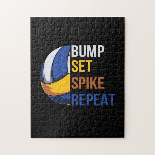 Volleyball-Spieler | Set Spike Wiederholung Puzzle (Vertikal)