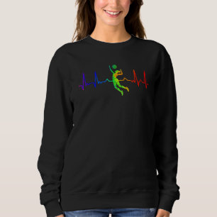 Volleyball Spieler Team Herzschlag Pulsbogen Vin Sweatshirt