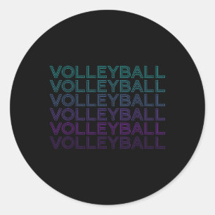 Volleyball Spieler Team Trainer Retro Runder Aufkleber