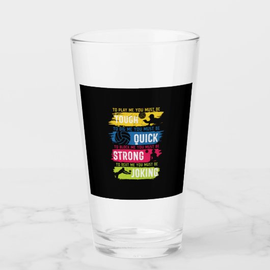 Volleyball-Spieler | Tough Quick Strong Glas (Vorderseite)