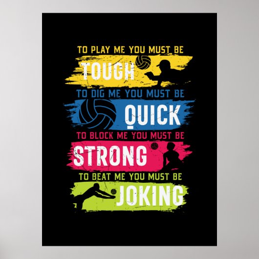 Volleyball-Spieler | Tough Quick Strong Poster (Vorne)