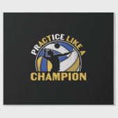 Volleyball-Spieler | Üben wie ein Champion Geschenkpapier (Flach)