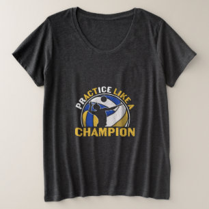 Volleyball-Spieler Üben wie ein Champion Große Größe T-Shirt