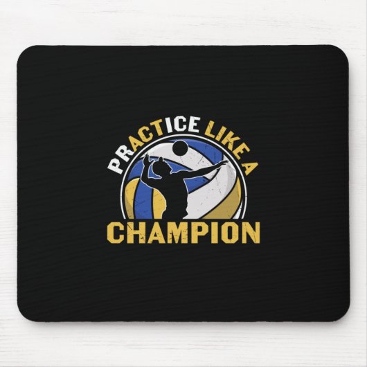 Volleyball-Spieler | Üben wie ein Champion Mousepad (Vorne)
