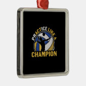 Volleyball-Spieler | Üben wie ein Champion Ornament Aus Metall (Rechts)
