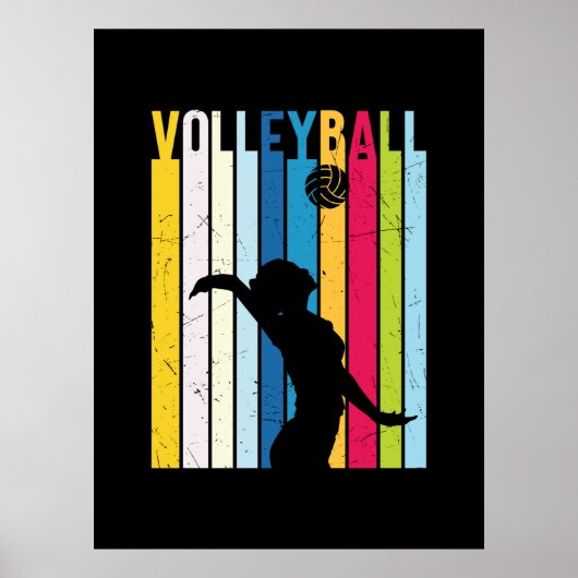 Volleyball-Spieler | Vintag Volleyball Poster (Vorne)
