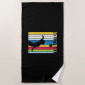 Volleyball-Spieler | Vintag Volleyball Strandtuch (Vorderseite)