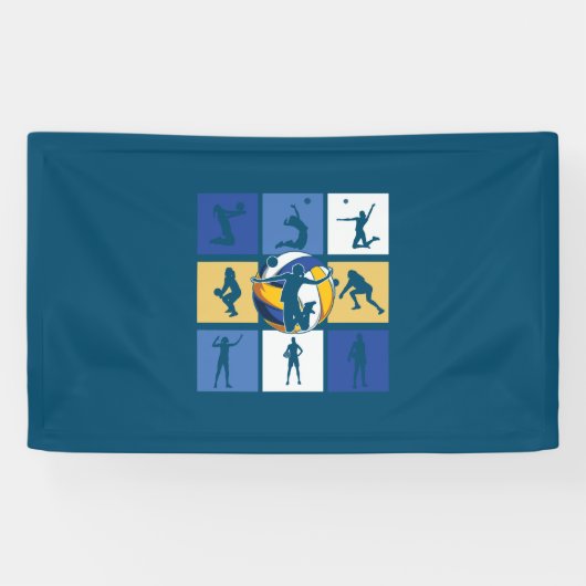 Volleyball-Spieler | Volleyball Circle Banner (Horizontal)