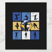 Volleyball-Spieler | Volleyball Circle Weinetikett (Einzelnes Label)